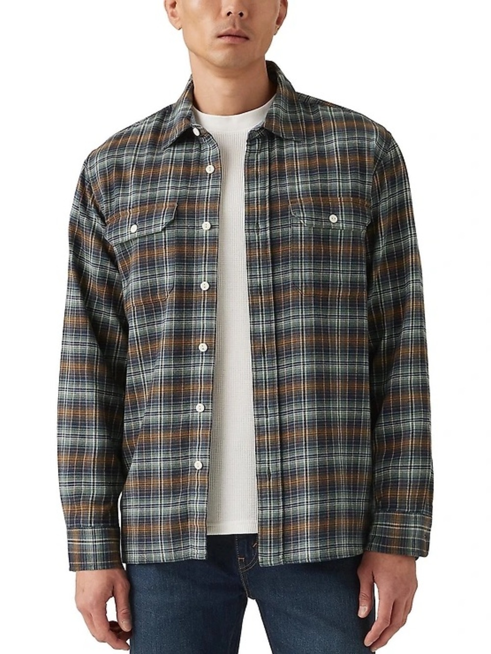 Levi’s The Worker Plaid Button Down Flannel Shirt, Sz M, NWT